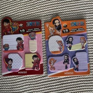 LIMITED EDITION-Miniso One Piece Sticky Notes Set - Red, Purple, and Cream